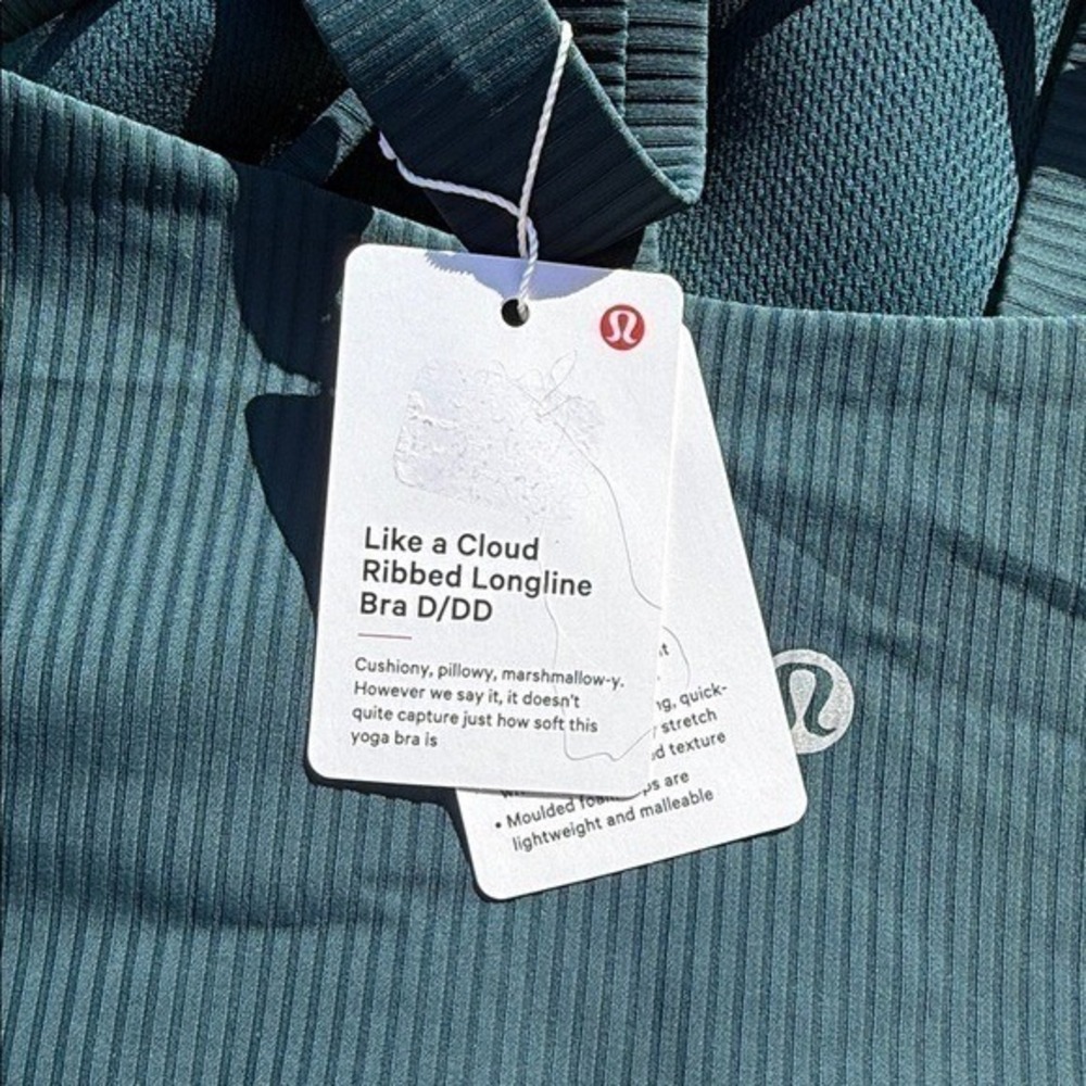 Lululemon Like a Cloud Ribbed Longline Bra D/DD Cup Indochine Blue size 10 NWT - Picture 5 of 6